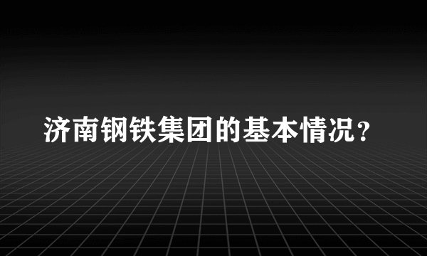 济南钢铁集团的基本情况？
