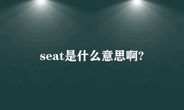 seat是什么意思啊?