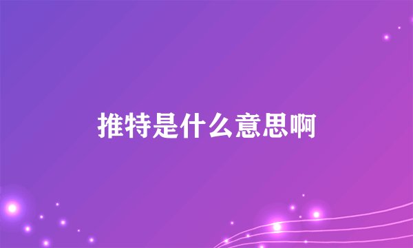 推特是什么意思啊
