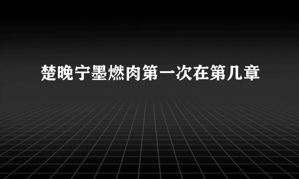 楚晚宁墨燃肉第一次在第几章