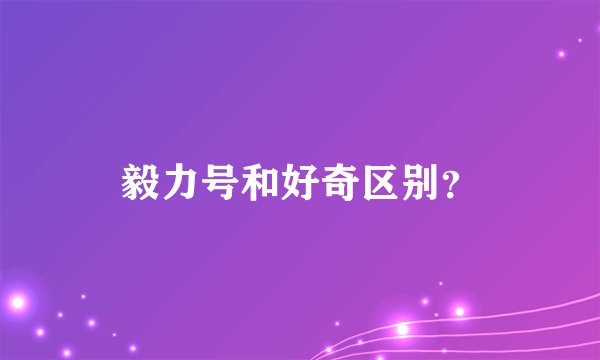毅力号和好奇区别？
