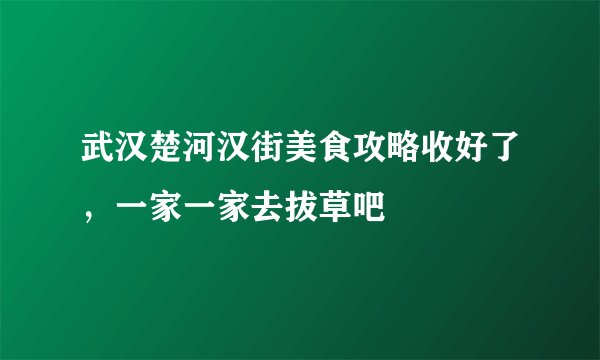 武汉楚河汉街美食攻略收好了，一家一家去拔草吧