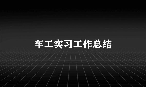 车工实习工作总结