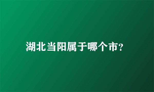 湖北当阳属于哪个市？