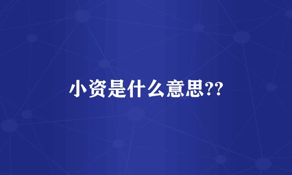 小资是什么意思??