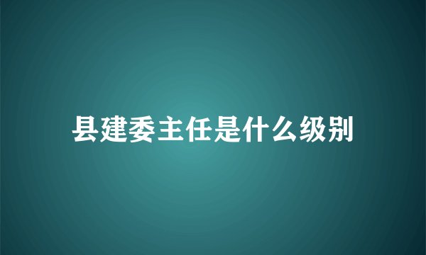 县建委主任是什么级别