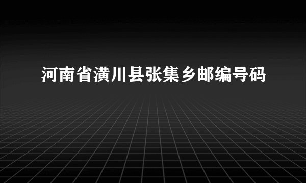 河南省潢川县张集乡邮编号码