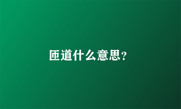 匝道什么意思？
