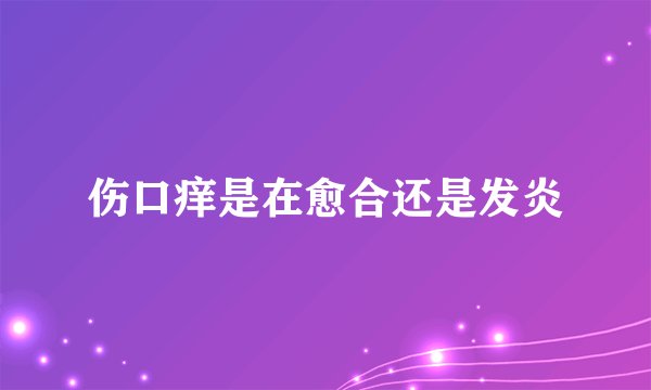 伤口痒是在愈合还是发炎