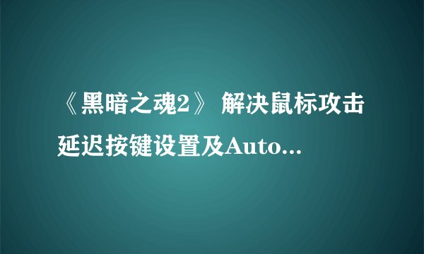 《黑暗之魂2》 解决鼠标攻击延迟按键设置及Autohotkey脚本用法