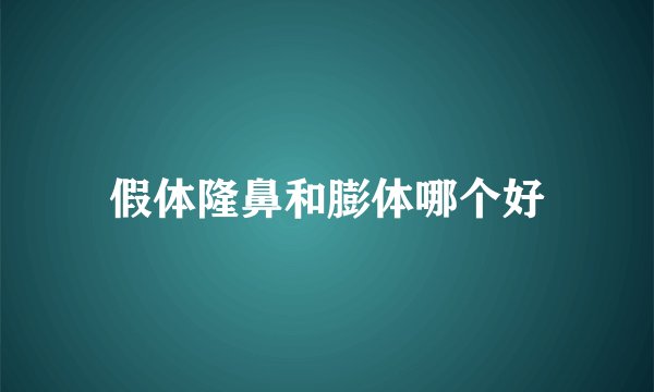 假体隆鼻和膨体哪个好