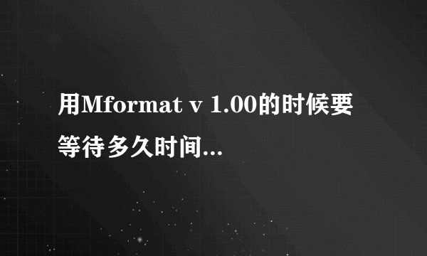 用Mformat v 1.00的时候要等待多久时间呀~U盘才能用呀