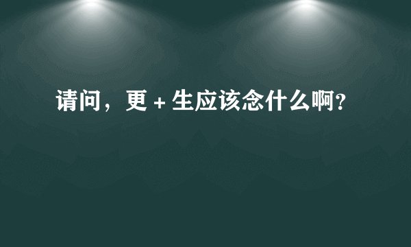 请问，更＋生应该念什么啊？