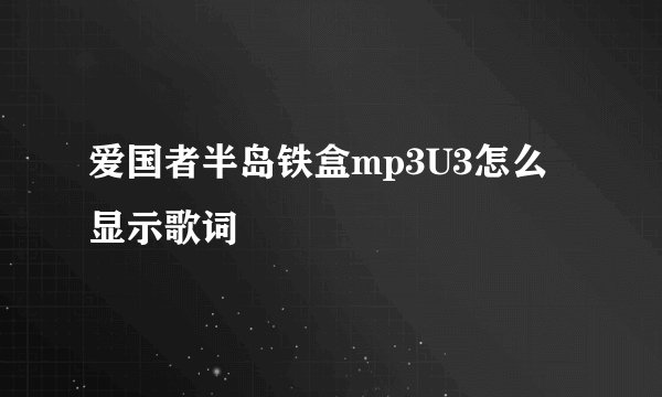 爱国者半岛铁盒mp3U3怎么显示歌词