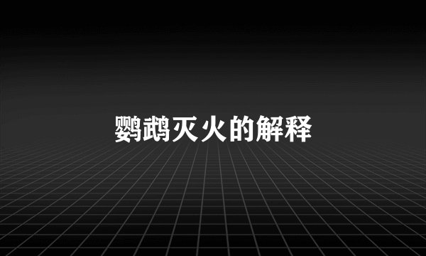 鹦鹉灭火的解释
