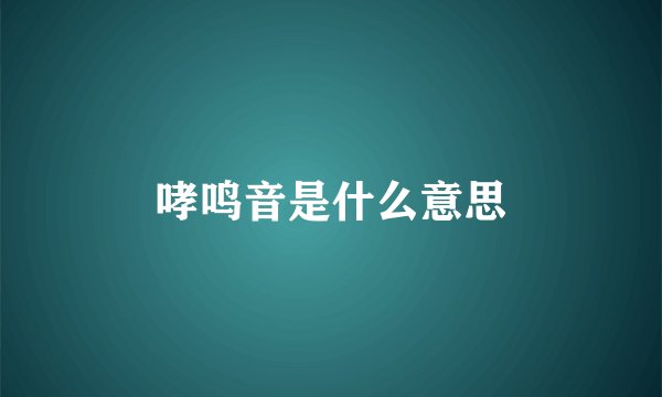 哮鸣音是什么意思