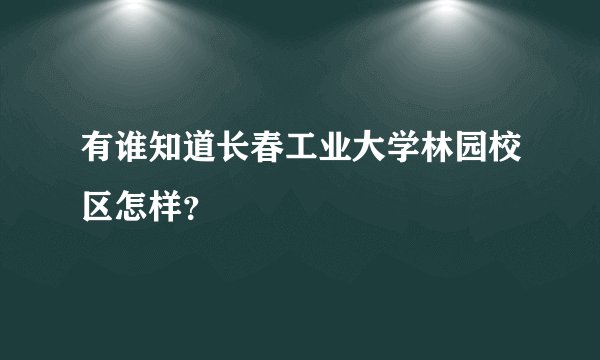 有谁知道长春工业大学林园校区怎样？