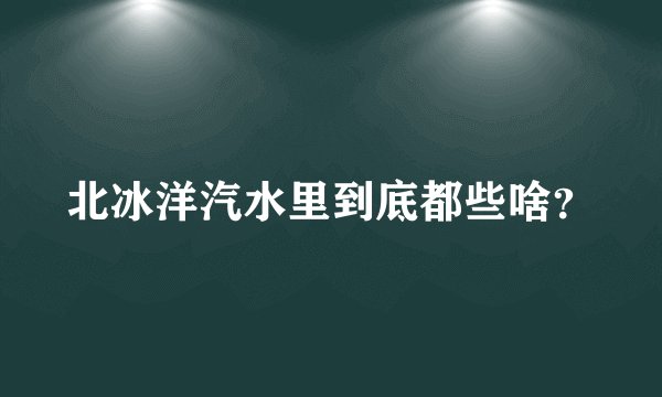 北冰洋汽水里到底都些啥?