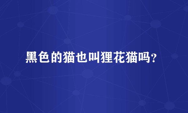 黑色的猫也叫狸花猫吗？