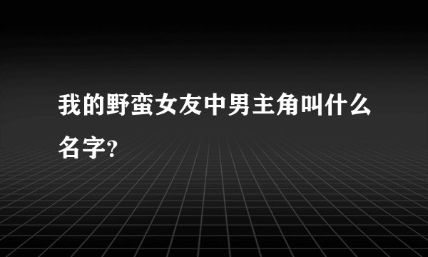 我的野蛮女友中男主角叫什么名字？