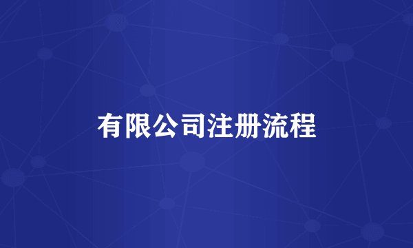 有限公司注册流程