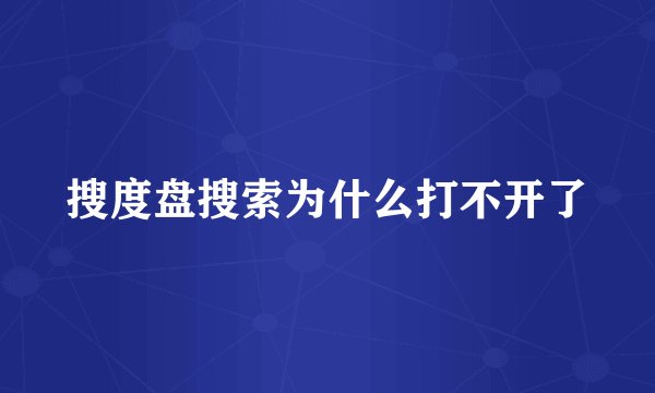 搜度盘搜索为什么打不开了
