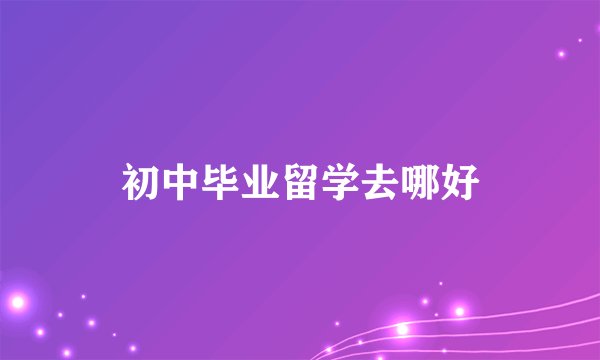 初中毕业留学去哪好
