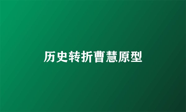 历史转折曹慧原型