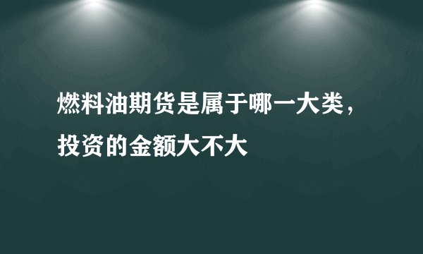 燃料油期货是属于哪一大类，投资的金额大不大