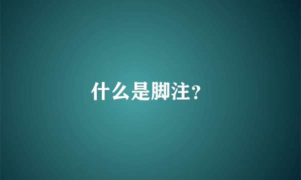 什么是脚注？
