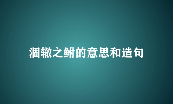 涸辙之鲋的意思和造句