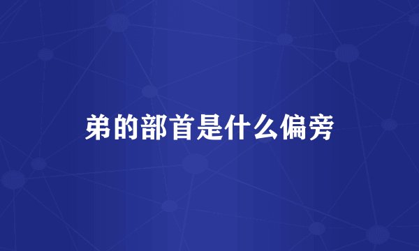 弟的部首是什么偏旁