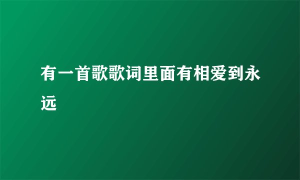 有一首歌歌词里面有相爱到永远