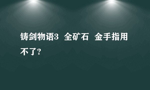 铸剑物语3  全矿石  金手指用不了?