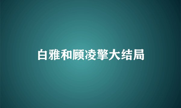 白雅和顾凌擎大结局