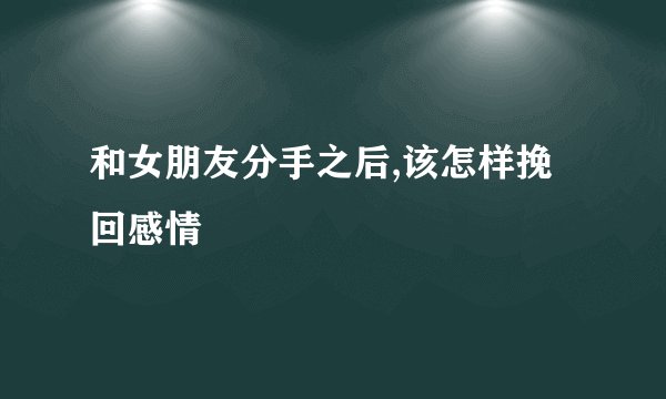 和女朋友分手之后,该怎样挽回感情