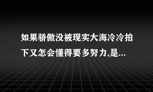 如果骄傲没被现实大海冷冷拍下又怎会懂得要多努力,是什么歌名字?