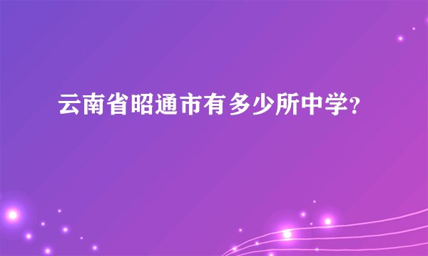 云南省昭通市有多少所中学?