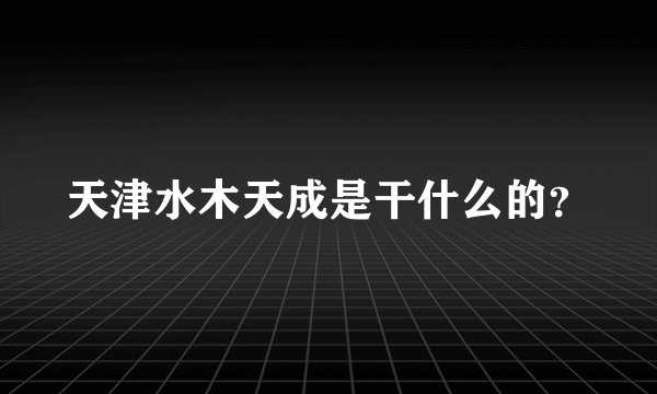 天津水木天成是干什么的?