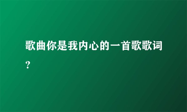 歌曲你是我内心的一首歌歌词？