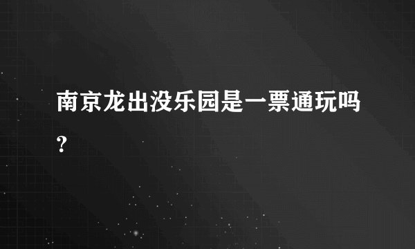 南京龙出没乐园是一票通玩吗？