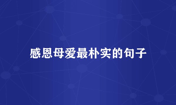 感恩母爱最朴实的句子