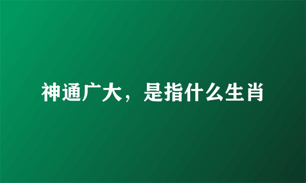 神通广大，是指什么生肖