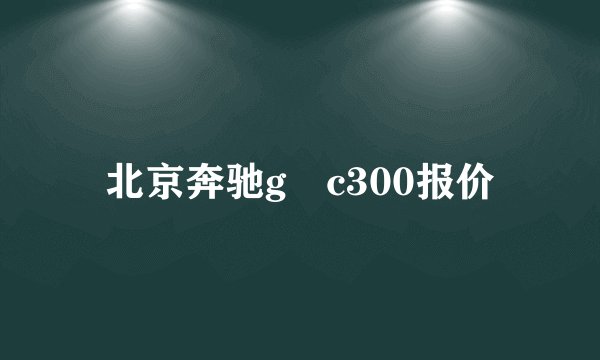 北京奔驰g乚c300报价
