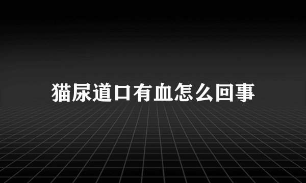 猫尿道口有血怎么回事