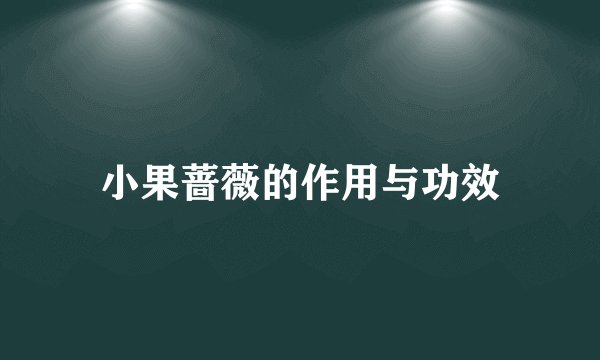 小果蔷薇的作用与功效
