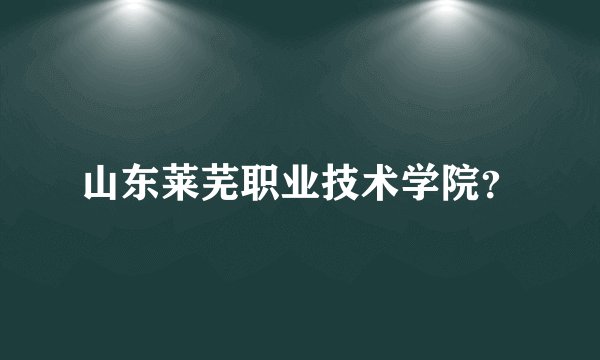 山东莱芜职业技术学院？