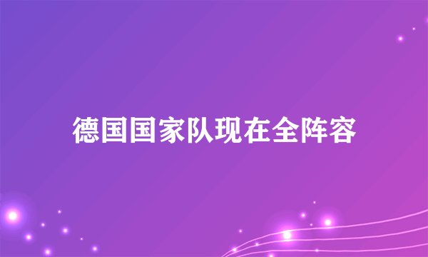 德国国家队现在全阵容