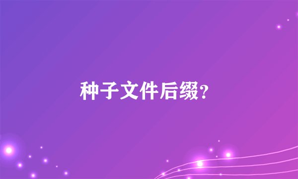 种子文件后缀？