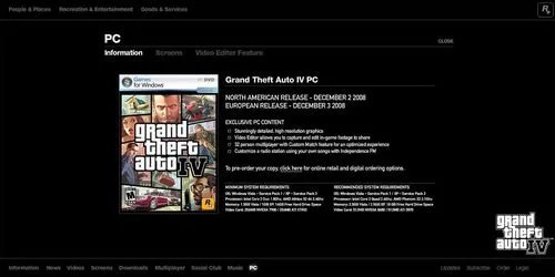 《GTA4》PC版官方配置正式公布 史上最高